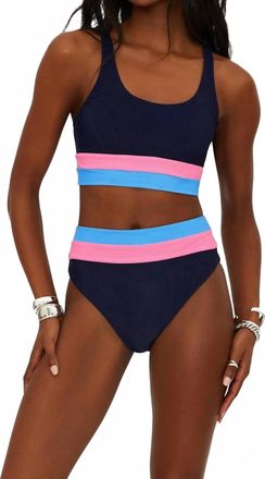 Beach Riot Mackenzie Bikini Top In Paradise Harbor Colorblock
