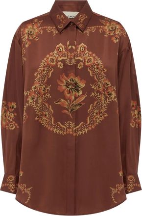 Alemais Camicia Seraphina a fiori - Marrone
