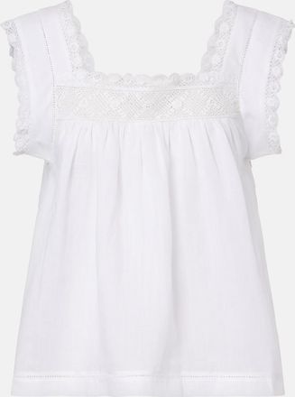 D&ocirc;en D&ocirc;en Aphra lace-trimmed ramie top