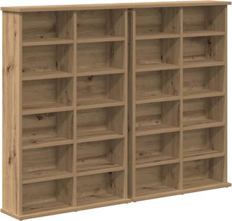 vidaXL Cabinet Para Cds 2 Uds. Roble Artisan 60 X 17 X 92 Cm Vidaxl