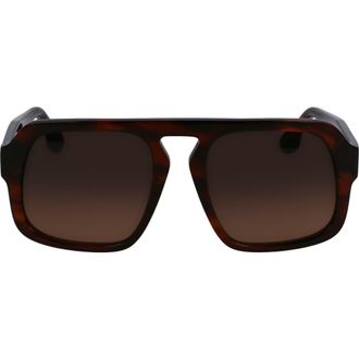 Victoria Beckham Chain Core Wire 53mm Gradient Modified Rectangular Sunglasses in Brown Horn at Nordstrom Rack
