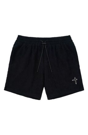 Rta Clyde Pull-On Terry Shorts in Black at Nordstrom, Size Xxx-Large