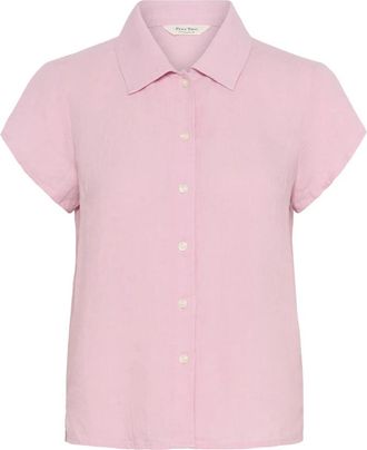 Part Two Pink Nectar Blouse met Korte Mouwen - Dames - Overhemden - Roze - 2XS - Overhemden