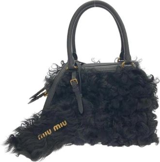 Miu Miu Pre-owned Montone Nappa tas - Dames - Vintage Handtas - Zwart - ONE Size - Leer - Vintage