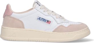 Autry White Low-Top Suede Overlay Sneakers