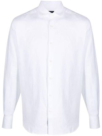 Deperlu linen button-down shirt - men - Linen/Flax - S - White