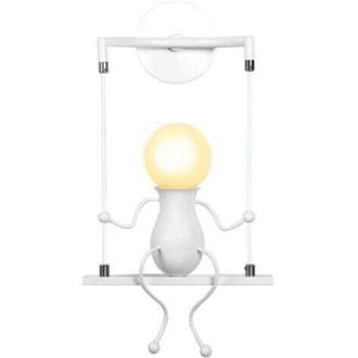 OEM Aplique De Pared Moderno Y Creativo, Dise&ntilde;o Sencillo, Bombilla E27 Negra, Iluminaci&oacute;n Decorativa Para Habitaci&oacute;n Infantil O Pasillo