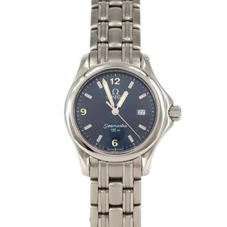 Omega Pre-owned Seamaster 120 Roestvrij staal Quartz - Dames - Pre-owned - Blauw - Maat: ONE Size