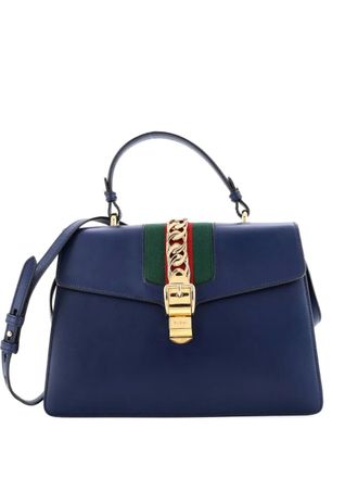 Gucci Sylvie Top Handle Bag Leather Medium satchel - Blu