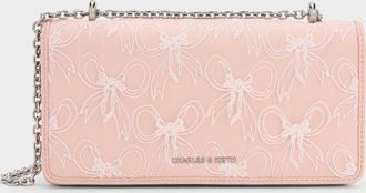 Charles & Keith Paffuto Embroidered-Mesh Wallet On Chain