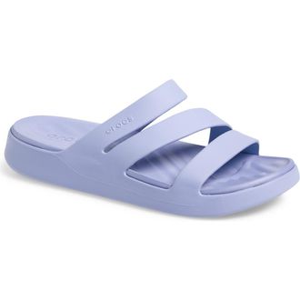 Crocs Getaway Waterproof Strappy Slide Sandal in Blue Haze at Nordstrom, Size 10
