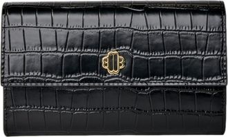 Maje Croc-effect embossed leather bag in Black at Nordstrom, Size Medium