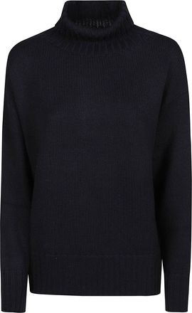 Drumohr Ribbed Knit Turtleneck Sweater with Structured Collar
