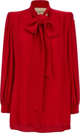 Valentino Garavani Red Silk Womens Blouse