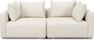 TOV Furniture Tov Furniture Hangover Cream Heavy Textured Fabric Loveseat