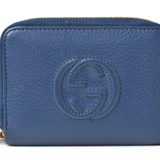 Gucci Blue Leather Coin Purse/Coin Case (Pre-Owned)