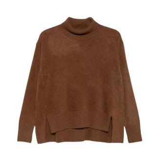 C.T. Plage Truien & Vesten, Dames, Bruin, S, Roll Neck Sweater