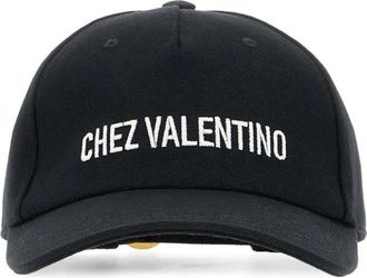 Valentino Garavani Chez Baseball Cap - unisex - Petten - Zwart - 58 CM - Katoen - Accessoires