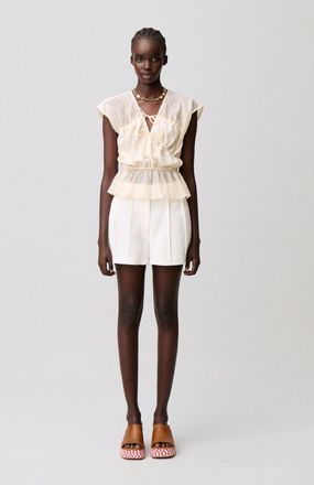 Claudie Pierlot Short surpiqu&eacute; couture