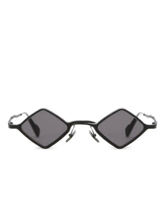 Kuboraum Z14 geometric-frame sunglasses - men - Metal/Bio Acetate - 41 - Black