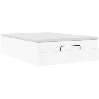 vidaXL Vidaxl - Estructura Cama Otomana Colch&oacute;n Cuero Sint&eacute;tico Blanco