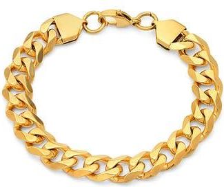 HMY Jewelry 18K Gold Plated Stainless Steel Chain Link Bracelet in Metallic at Nordstrom Rack