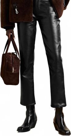 A Gold E Riley Long Recycled Leather Straight Pants In Detox Black