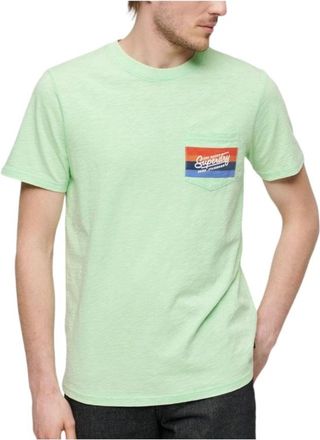 Superdry Gestreept Cali T-shirt - Heren - T-shirts - Groen - L - Katoen - Tops