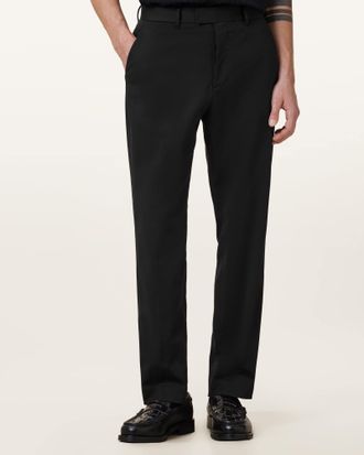 AllSaints Mens Cotton Bay Tailored Trousers, Size: 30