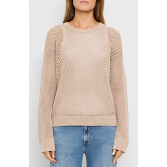 Michael Stars Sara Sheer Cotton Mesh Sweater in Macadamia at Nordstrom, Size X-Small