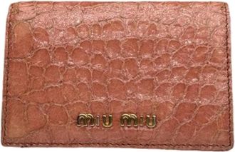 Miu Miu Pre-owned Lederen Portemonnee - Dames - Vintage Accessoires - Oranje - ONE Size - Leer - Vintage