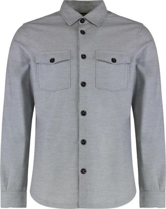 Moorer T-shirt con taschino - Grigio
