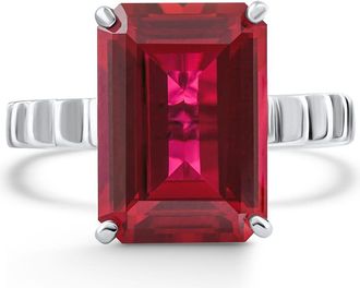 Pompeii3 14x10mm Ruby Jasmine Ring 14k White Gold Lab Grown