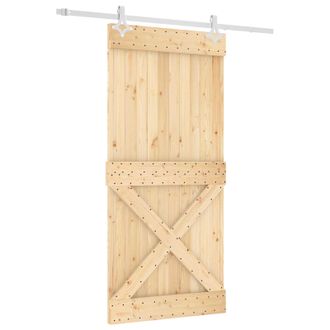 vidaXL Puerta Corredera Natural Y Blanco 95 X 210 Cm Vidaxl