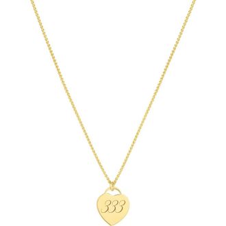 Set & Stones Alice Angel Numbers Necklace in Gold /333 at Nordstrom, Size 18