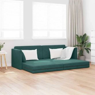vidaXL Vidaxl - Divano Letto Verde scuro 213 x 76 x 77 cm Velluto