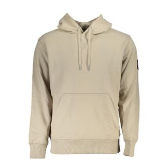 Calvin Klein Hoodies & sweatvesten, Heren, Beige, S, Beige sweatshirt met capuchon en logo