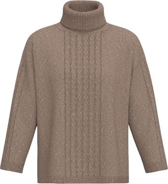 Emme Di Marella Camera Turtleneck Sweater - Dames - Coltruien - Bruin - S - Wol - Truien & Vesten