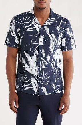 For The Republic Print Camp Shirt in Chalk Print Navy /White at Nordstrom Rack, Size Medium