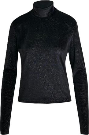 Essentiel Tops, Dames, Zwart, M, Leer, Indienne Velvet Jersey Top