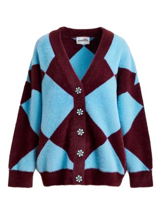 Essentiel diamond-pattern cardigan - Blue