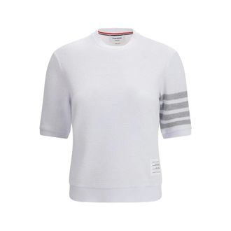 Thom Browne T-Shirts, female, White, Size: 2XS Cotton T-Shirt