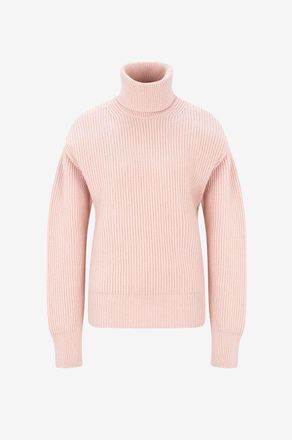 Stella McCartney Gerippter Kaschmirmix-Pullover mit Rollkragen