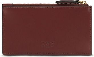 Pinko Womens Cardholder Airone Leather Intense Currant-Antique Gold Calf Wallets & Purses Currant/antique