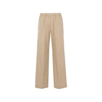 Aspesi Wijde broek - Dames - Broeken - Beige - Maat: XS
