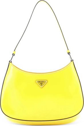 Prada Cleo Shoulder Bag Spazzolato Leather Medium hobo bag - Geel