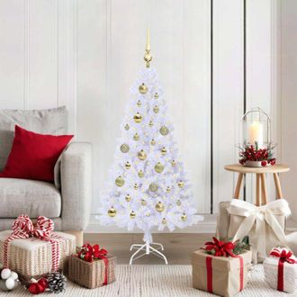 vidaXL vidaXL Albero di Natale artificiale Bianco 120 cm PVC e Acciaio