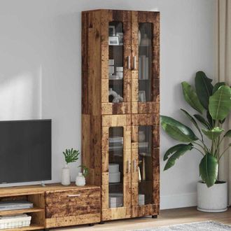 vidaXL vidaXL Credenza con lo scaffale FLORIN Legno vecchio 60 x 35 x 182 cm