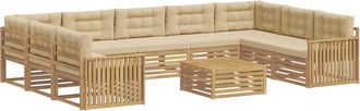 vidaXL Conjunto De Sof&aacute;s De Exterior 10 Uds. Y Beige Vidaxl