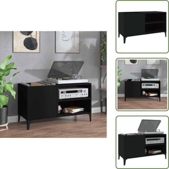 vidaXL The Living Store Mobile Porta Dischi Nero 84,5x38x48 cm in Legno Multistrato - Mobile per dischi vinili